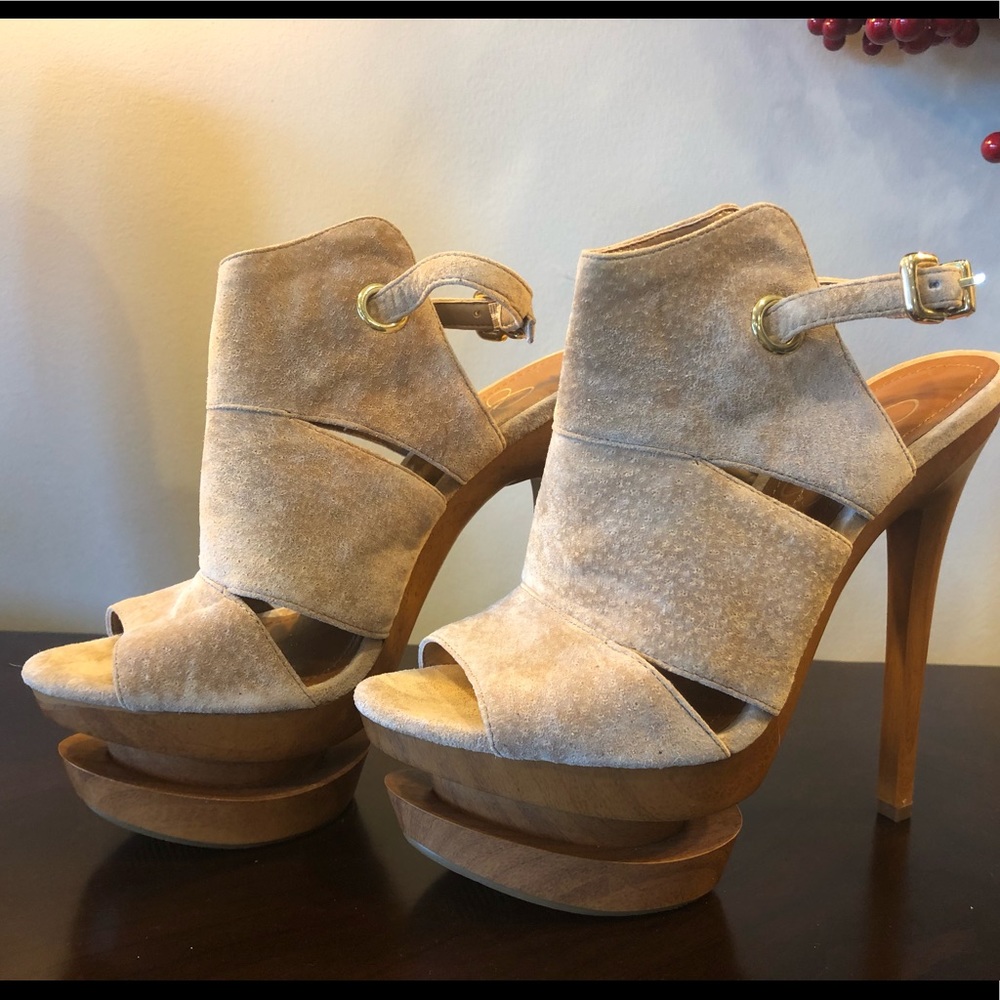 Jessica Simpson suede stilettos